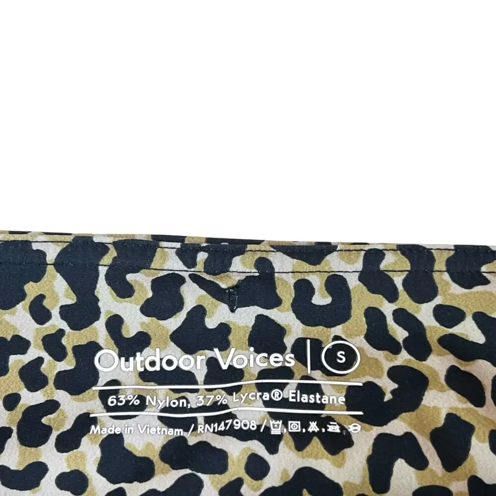 Outdoor Voices Leopard Print Bike Shorts Zoom 10 inch Athletic Workout Sz S